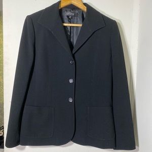 Kasper Womens Blazer Three Diamond Shape Buttons Black Long Sleeve Size …